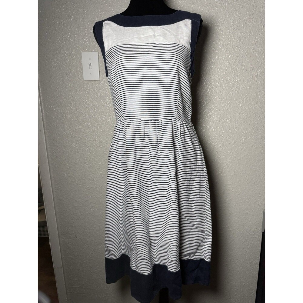 Malvin Hambug-Germany blue&white striped dress size small 6